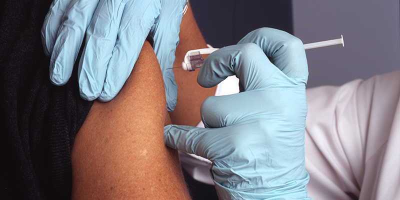 Person getting a vaccination